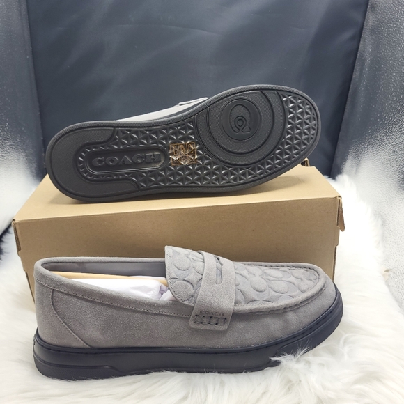 Coach Men\'s Gray Suede Loafers
